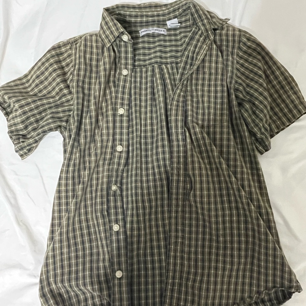 Plaid Button-Up Shirt